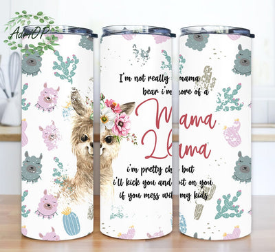 Mama Llama 20oz Skinny Tumbler Png, Floral Mama Llama Tumbler For Mom, Mama Tumbler Design, Llama Tumbler, Gift for Mom, Mothers Day Design Sublimation AdriOP 