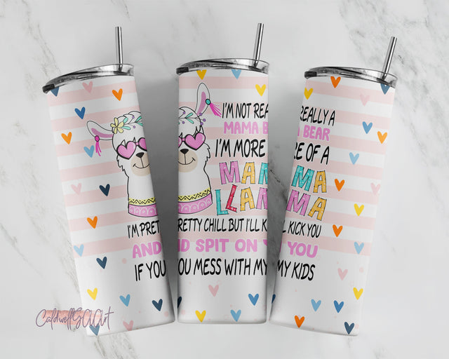 Mama Llama, 20oz Skinny Wrap Design Straight PNG Sublimation CaldwellArt 