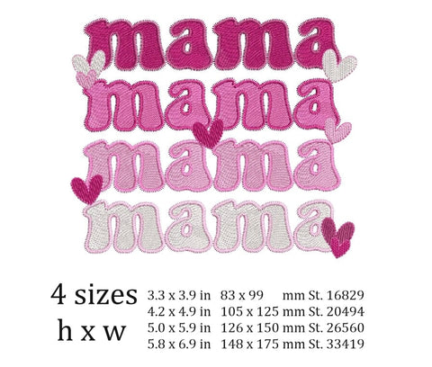 Mama , Mama Valentine , Groovy Valentine , Retro valentines. Embroidery/Applique DESIGNS ArtEMByNatalia 