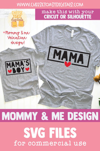Mama & Mama's Boy | Mommy & Me Valentine's Day SVG Cut Files SVG Cheese Toast Digitals 