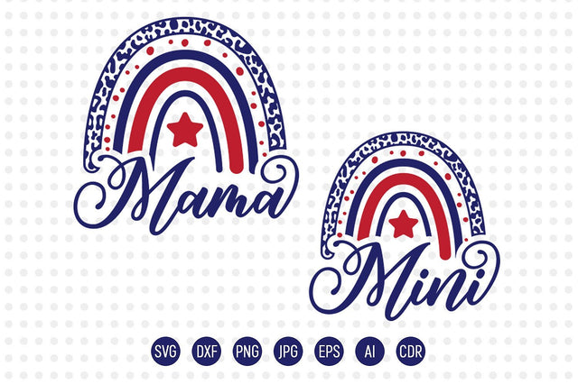 Mama Mini 4th of July Rainbow SVG SVG VectorSVGdesign 