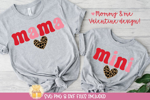 Mama & Mini | Leopard Print Mommy & Me Valentine's Day SVG Cut Files SVG Cheese Toast Digitals 