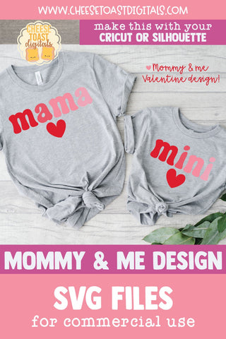 Mama & Mini | Mommy & Me Valentine's Day SVG Cut Files SVG Cheese Toast Digitals 