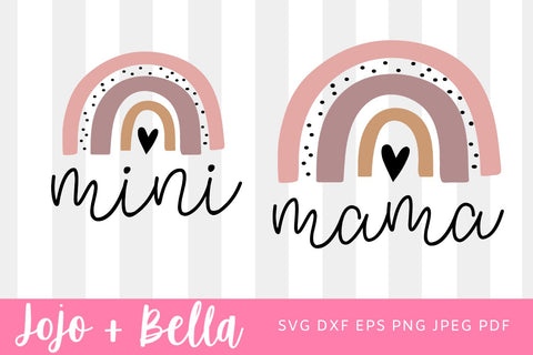 Mama Mini Rainbow svg Cut Files, Mommy and Me svg, Baby SVG, Rainbow svg, Mini Rainbow svg, Mom Svg, Mama Rainbow svg, Svg files for Cricut SVG Jojo&Bella 