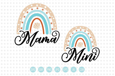Mama Mini Summer Rainbow SVG SVG VectorSVGdesign 
