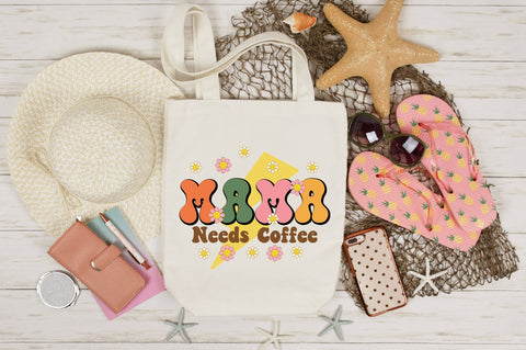 Mama Needs Coffee Retro PNG Sublimation SVG designartist 