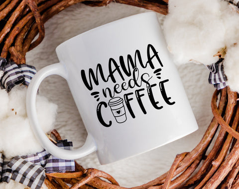 Mama Needs Coffee SVG Bundle, 4 Designs, Coffee Mom SVG, Mom Life SVG, Mother's Day SVG, Mom Shirt SVG SVG HappyDesignStudio 