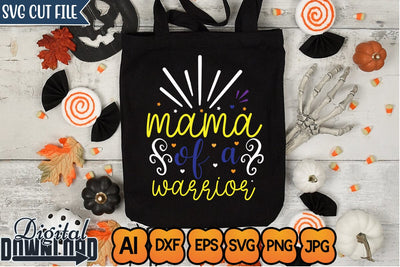 Mama of a Warrior,SVGs,Quotes and Sayings,Food & Drink,On Sale, Print & Cut SVG Newmockups 