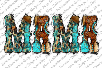 Mama Png, Western Png, Leopard Mama Png, Gemstone Mama Png, Turquoise Mama Png, Tooled Leather,Sublimation Designs Download,Digital Download Sublimation SublimationDesignShop 
