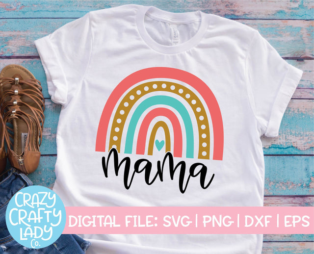 Mama Rainbow | Mom SVG Cut File SVG Crazy Crafty Lady Co. 