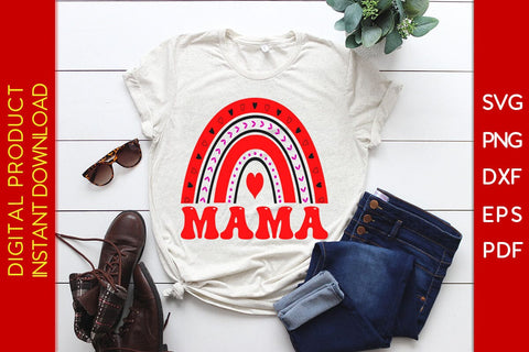 Mama Rainbow Valentine's Day SVG PNG EPS Cut File SVG Creativedesigntee 