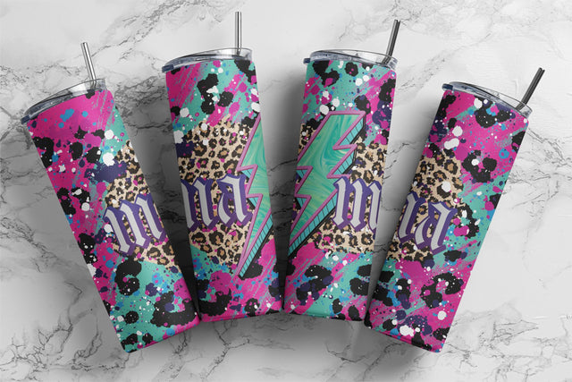 MAMA Rock N Roll Lightning Bolt Tumbler, Mama Lighting Leopard 20oz Skinny Tumbler, Mama Sublimation Design for Straight, Mother's Day Gift, Instant Download Sublimation Rabbitmakies 