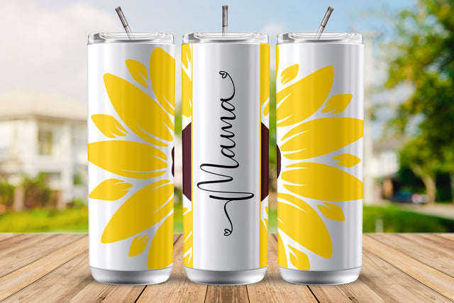 Mama Sunflower 20 Oz Tumbler Wrap Sublimation Design Sublimation MockupSvgVenue 