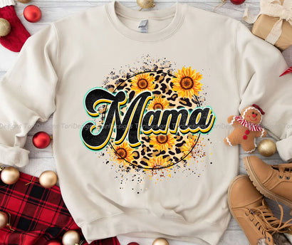 Mama Sunflower PNG, Leopard PNG, Mother's Day, Sunflowers PNG, Mom Sublimation Sublimation ToriDesigns 