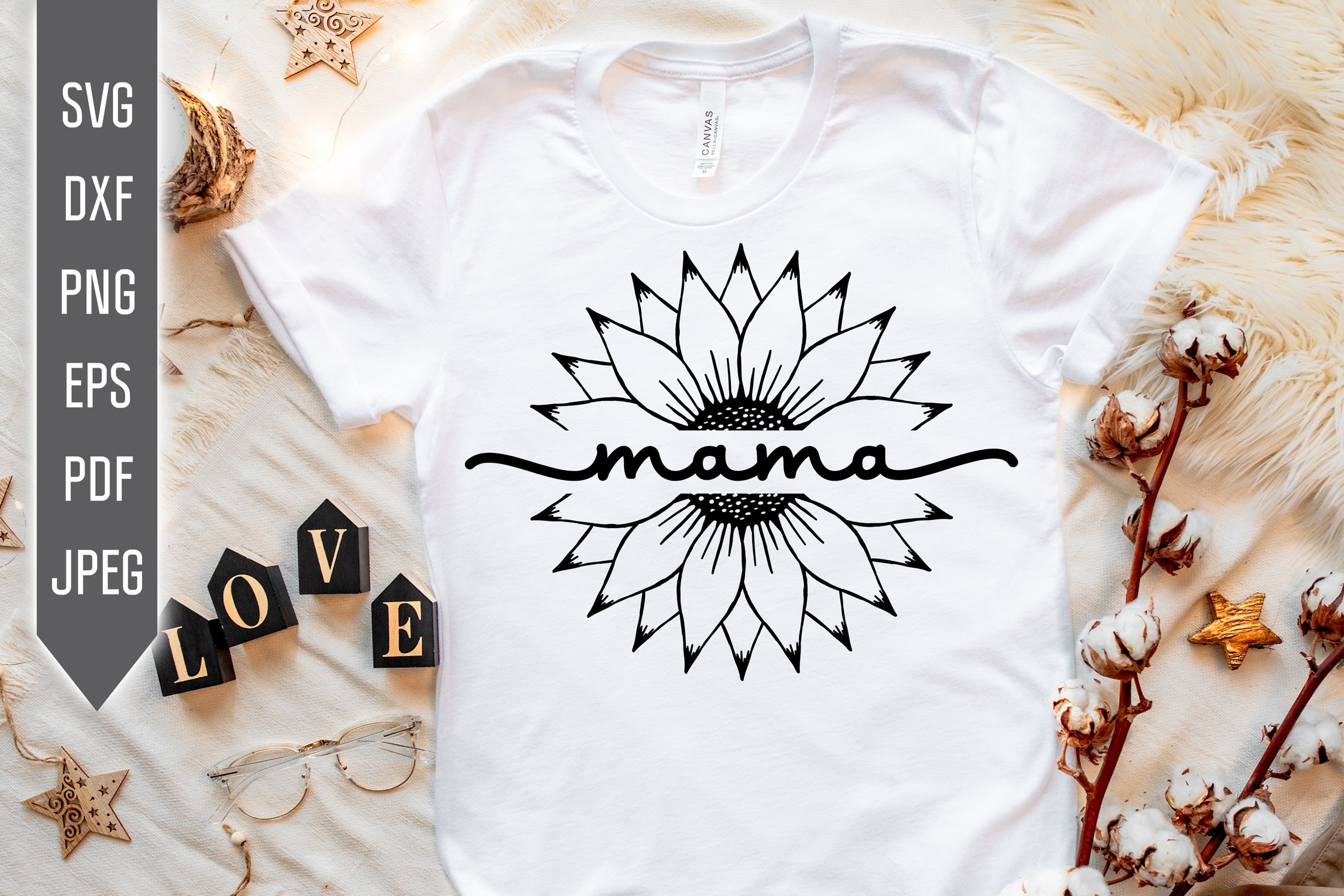 Best Mom Sunflower Monogram Svg, Mother Svg, Flower Svg, Cut File