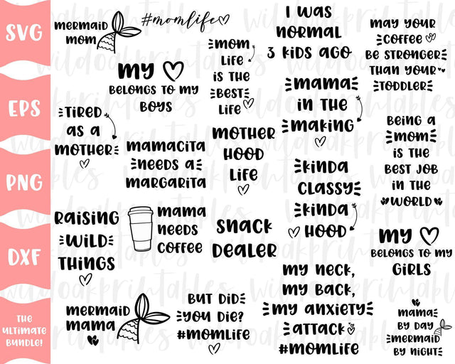 mama svg bundle, mermaid mama svg, mermaid svg, mom svg bundle, funny mom svgs, mom life svg, funny mom quotes svg, mermaid mom svg, cricut, SVG WildOakSVG 