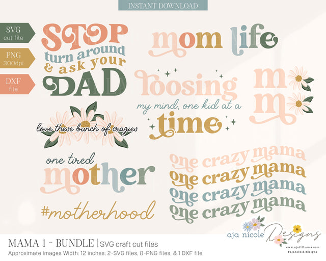 Mama SVG Bundle SVG Aja Nicole Designs 