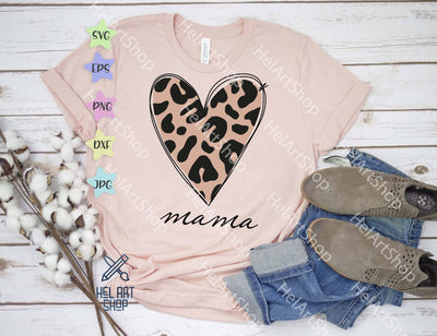 Mama Svg, Mom Shirt Svg, Leopard Heart Svg SVG _HelArtShop_ 