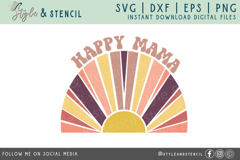 Mama SVG - Retro Mama SVG Style and Stencil 