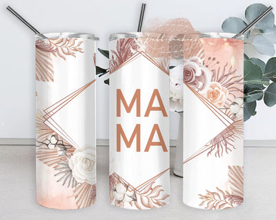 Mama Tumbler Design, Boho Mama 20oz Skinny Tumbler, Boho Floral Tumbler Png, Mama Floral Tumbler With Lid And Straw, Instant Download Sublimation Rabbitmakies 