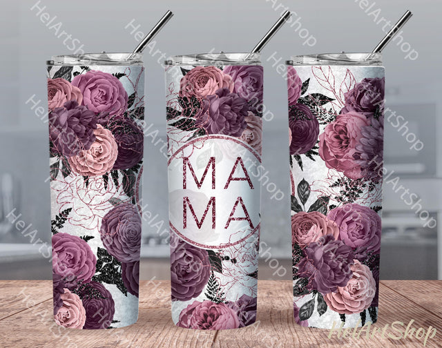 Mama Tumbler PNG | SKINNY TUMBLER 20oz Png Sublimation _HelArtShop_ 