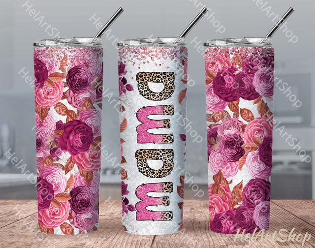 Mama Tumbler PNG Sublimation, Floral SKINNY TUMBLER 20oz Png Sublimation _HelArtShop_ 