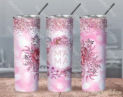 Mama Tumbler PNG Sublimation | Floral Skinny Tumbler Png Sublimation _HelArtShop_ 