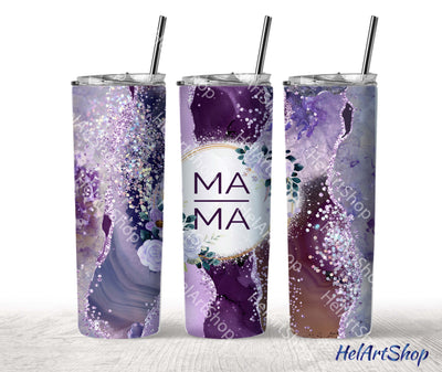 Mama Tumbler PNG Sublimation, Purple SKINNY TUMBLER 20oz Png Sublimation _HelArtShop_ 