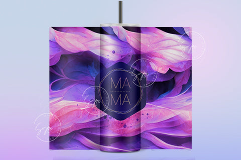 MAMA Tumbler, Skinny Tumbler 20 oz Design Wrap, Purple Gold Floral Tumbler wrap PNG, Seamless Sublimation Design PNG, Skinny Travel Tumbler Sublimation Syre Digital Creations 