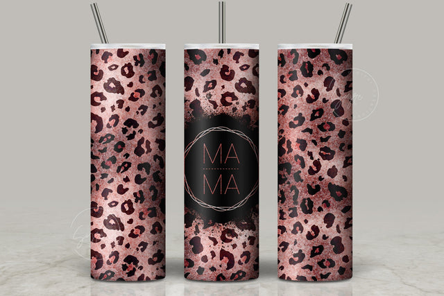 MAMA Tumbler Wrap, Mom Life Tumbler Wrap, Leopard Cheetah Print Design, Skinny Tumbler 20 oz Design PNG, Seamless Sublimation Travel Tumbler Sublimation Syre Digital Creations 