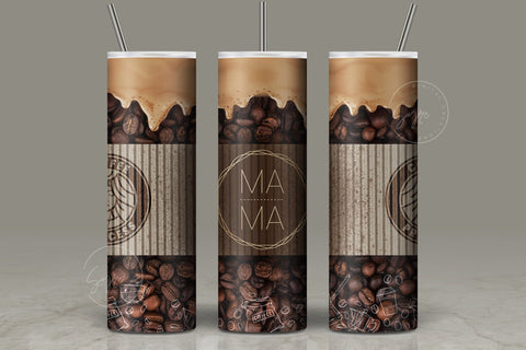 MAMA Tumbler Wrap, Mom Life Tumbler Wrap PNG, Mothers Day Gift, Coffee Design Tumbler, Skinny 20 oz Seamless Sublimation, Designs Downloads Sublimation Syre Digital Creations 