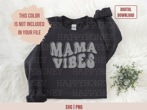 Mama Vibes Wavy Svg, Mama Shirt Svg SVG Happy Honey Digital 