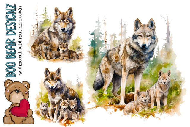 Mama Wolf Clipart Sublimation Boo Bear Designz 