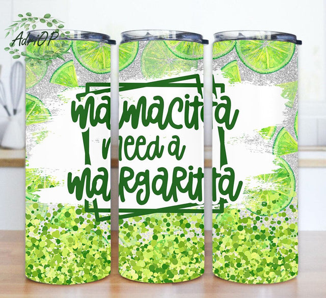 Mamacita Needs a Margarita Tumbler Png, Margarita 20oz Skinny Tumbler, Summer Drink Tumbler Design, Limes Tumbler Wrap, Margarita Tumbler Template, Digital Download Sublimation AdriOP 