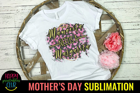 Mamacita Needs Margarita-Mothers Day Sublimation-Mom PNG Sublimation Happy Printables Club 