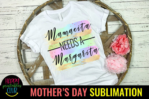 Mamacita Needs Margarita-Mothers Day Sublimation-Mom PNG Sublimation Happy Printables Club 