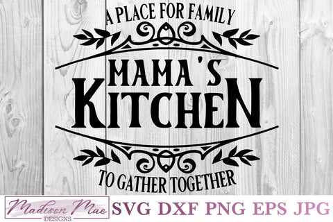 Mama's Kitchen SVG, Kitchen Sign SVG, Serving Tray SVG SVG Madison Mae Designs 
