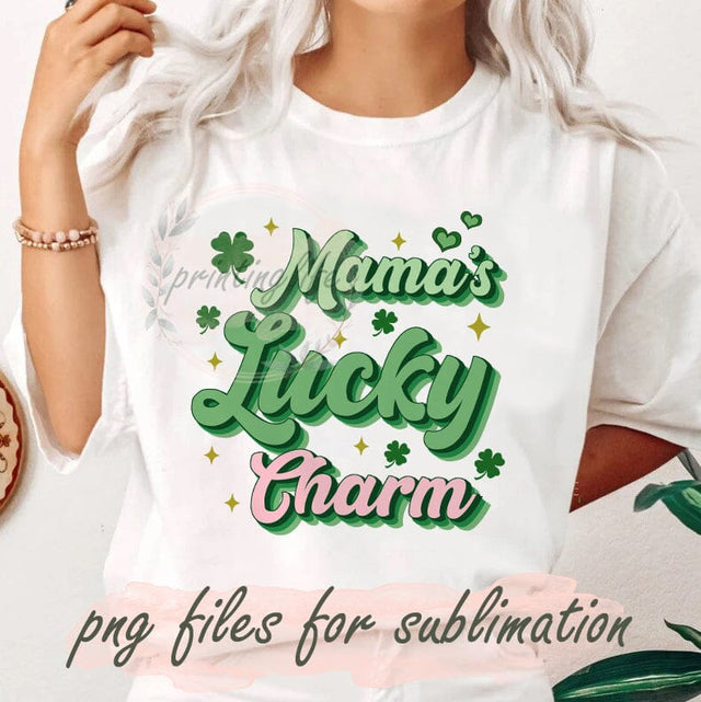 Mamas Lucky Charm Png, Retro St. Patricks Day Design Png, Shamrock Digital Png, Mamas Sublimation Png, Sublimation Design, Digital Download Sublimation PrintingLife 