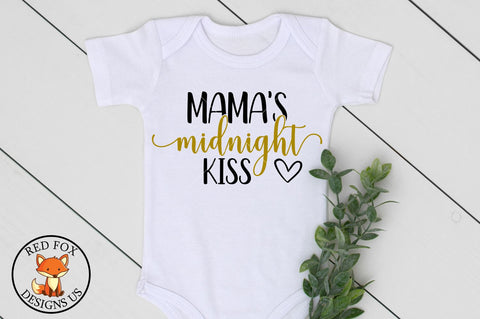 Mama's Midnight Kiss SVG File- New Year Wishes and Midnight Kisses SVG PNG DXF SVG RedFoxDesignsUS 