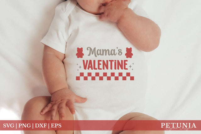Mama's Valentine SVG | Cute Valentine's Day Baby SVG SVG Petunia Digital Design 