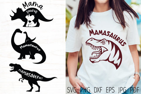 Mamasaurus svg bundle, funny mom svg design, dinosaur svg SVG Digital Rainbow Shop 