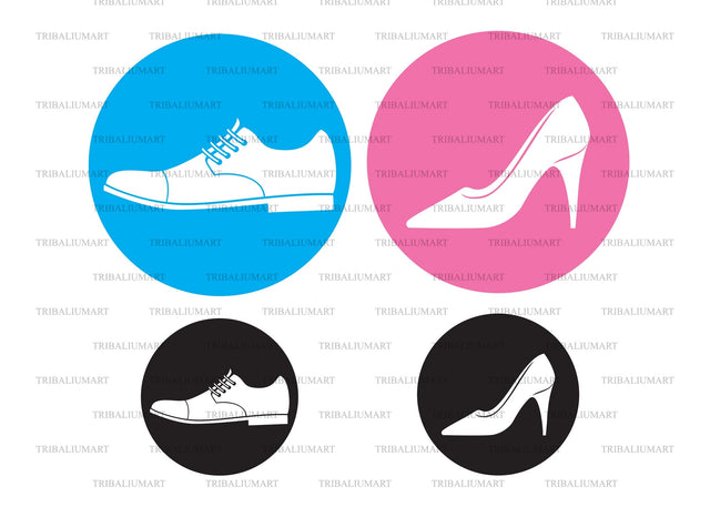 Man and Woman Restroom Sign with shoes SVG TribaliumArtSF 