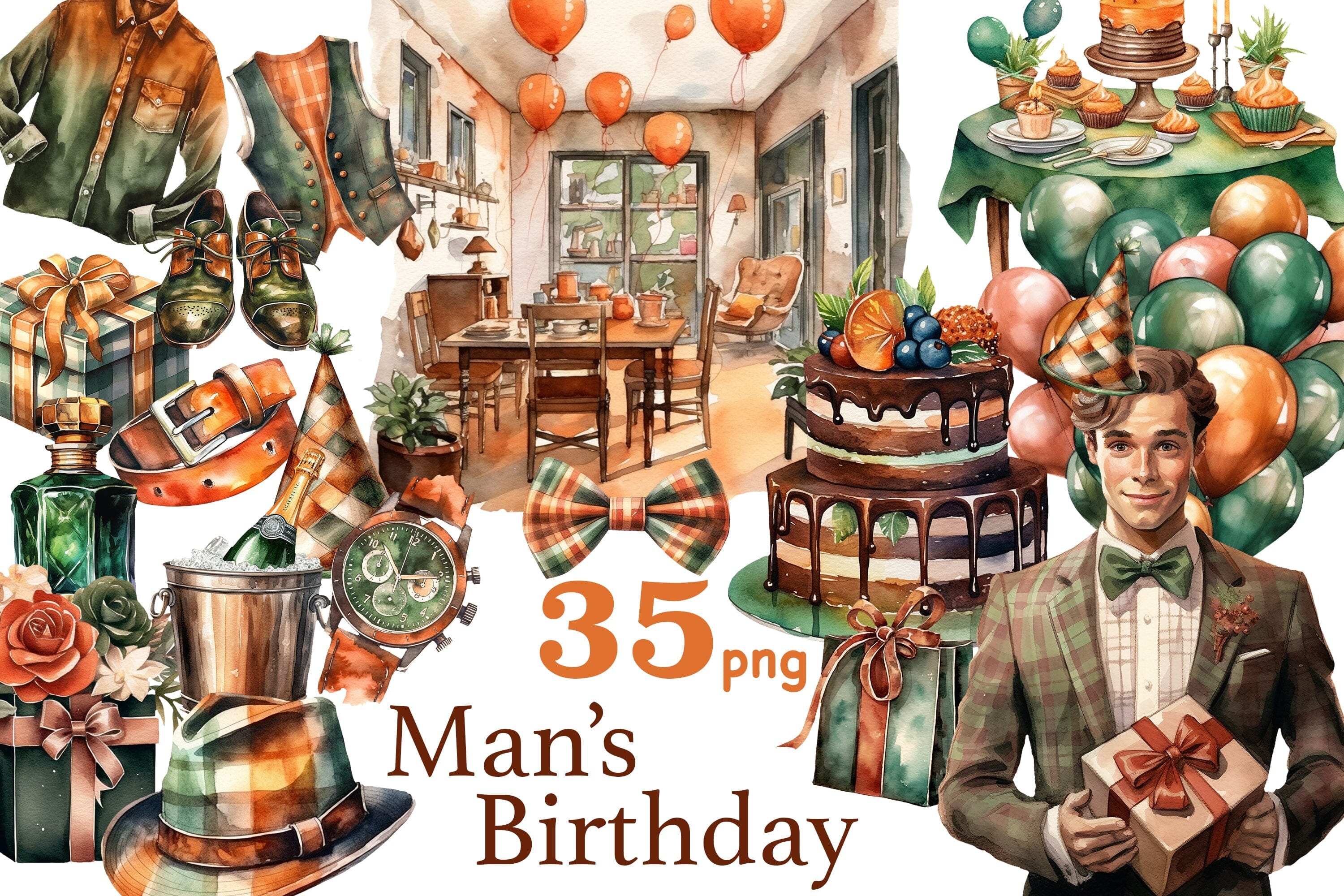 birthday clipart for a man