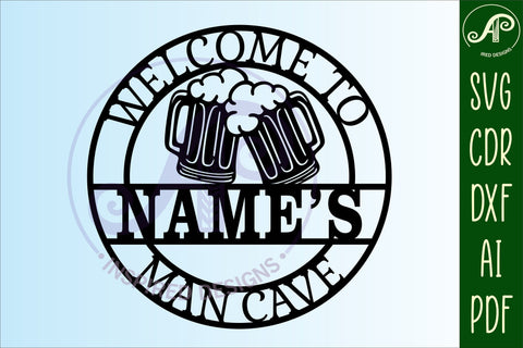 Man cave sign svg laser cut template beer theme SVG APInspireddesigns 