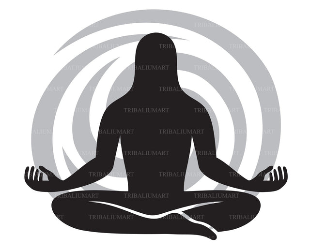 Man figure meditating symbol SVG TribaliumArtSF 