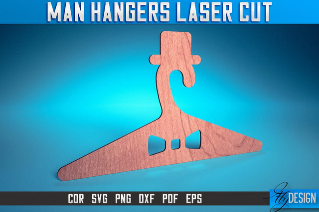 Man Hanger Laser Cut SVG | Man Design Laser Cut SVG Design | CNC Files SVG Fly Design 