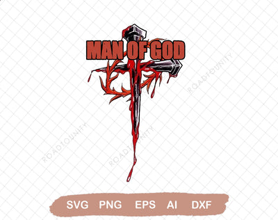Man of God Cross SVG, Father's Day SVG Sublimation SVG, Gift for Men, Digital SVG DiamondDesign 