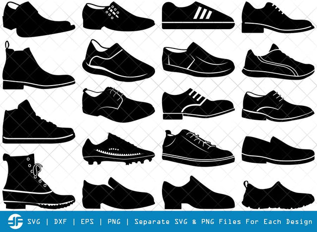 Man Shoes SVG Cut Files | Running Shoes Silhouette Bundle SVG ETC Craft 