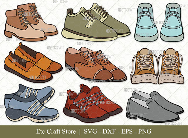 Man Shoes SVG, Shoes Clipart, Mens Footwear Svg, Classic Shoes Svg, Oxford Shoes Svg, Formal Shoes Svg, Casual Shoes Svg, Man Shoes Bundle SVG ETC Craft 
