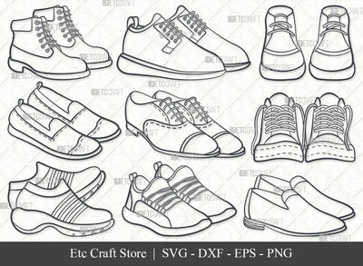 Man Shoes SVG, Shoes Outline, Mens Footwear Svg, Classic Shoes Svg, Oxford Shoes Svg, Formal Shoes Svg, Casual Shoes Svg, Man Shoes Bundle SVG ETC Craft 